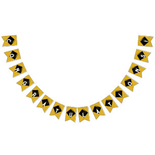 Gold Graduation Congrats Bunting Flags