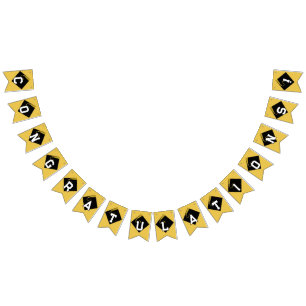 Gold Graduation Congrats Bunting Flags