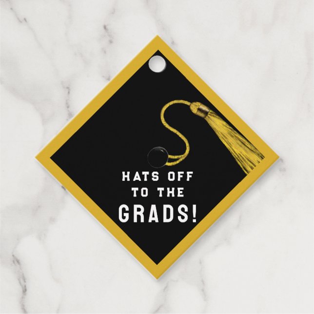 Gold Graduation Congrats Favor Tags (Front)