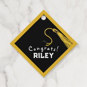 Gold Graduation Congrats Favor Tags