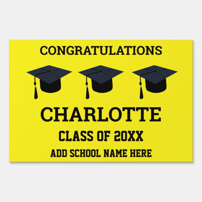 Gold Graduation Congratulations Graduate Sign (Front)