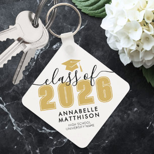 Gold Graduation Keychain