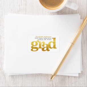 Gold graduation modern bold typography address label