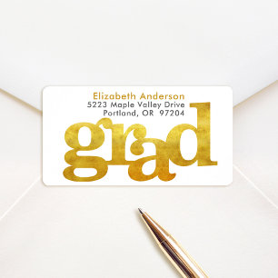 Gold graduation modern bold typography address label