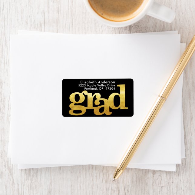 Gold graduation modern simple typography address label (Insitu)