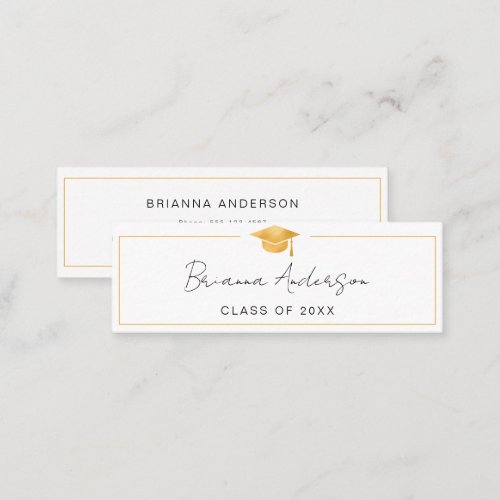 Gold Graduation Name Card Elegant Insert Card