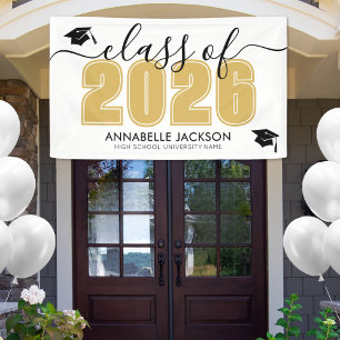 Gold Graduation Party Banner