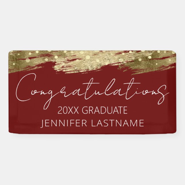 Gold Graduation Party Budget Banner (Horizontal)