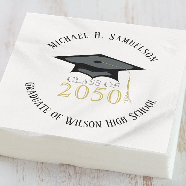 Gold Graduation Party Classic Custom Napkins (Creator Uploaded)