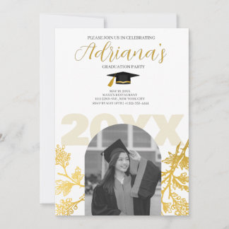 Gold Graduation Party Invitation
