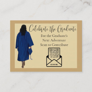 Gold Graduation QR Code Insert Card | Fund Grad