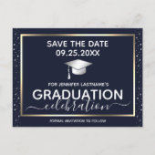 Gold Graduation Save the Date Invitation Postcard (Front)