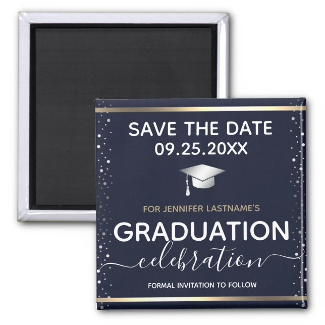 Gold Graduation Save the Date  Magnet (Front)
