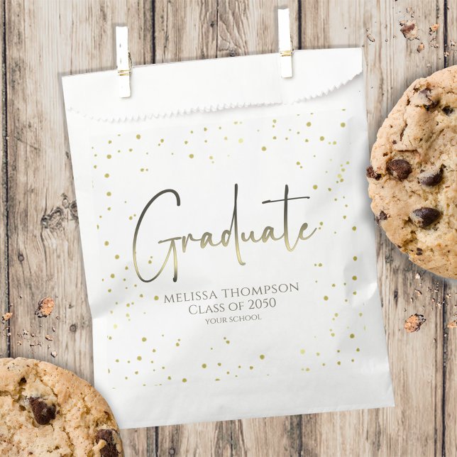Gold Graduation Script Custom Party Favor Bag (Creator Uploaded)