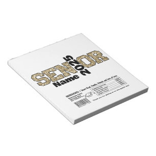 Gold Graduation Senior Candy Bar Wraps Party Favor Notepad