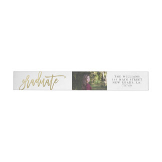 Gold Graduation Wrap Envelope Label