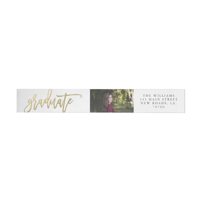 Gold Graduation Wrap Envelope Label (Individual)