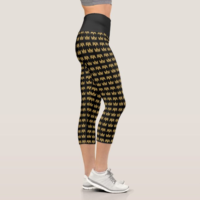 Gold graffiti crown  capri leggings (Right)