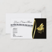 Gold Grand Piano Business Card (Front/Back)