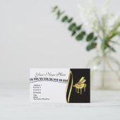 Gold Grand Piano Business Card (Standing Front)