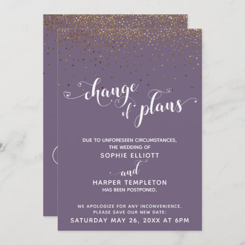 Gold  Grape Compote Purple Change of Plans Card