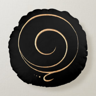 Gold Gratitude Round Pillow