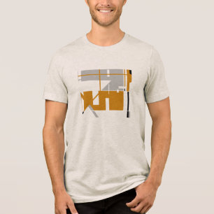 Gold Gray Black MCM-inspired Geometric Abstract Tri-Blend Shirt
