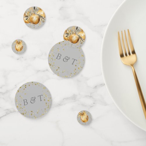 Gold Gray Christmas Wedding Confetti