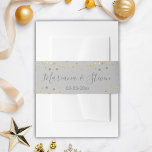 Gold Gray Christmas Wedding Invitation Belly Band<br><div class="desc">Gold Gray Christmas Wedding invitation belly band.</div>