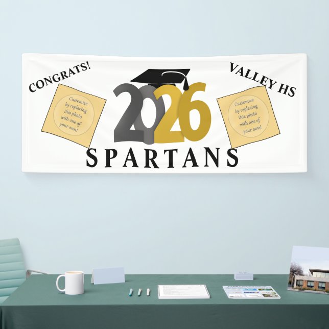 Gold Gray Class of 2026 Banner (Tradeshow)