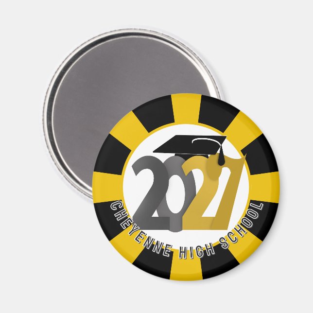 Gold Gray Class of 2027 Graduation Magnet (Front/Back)