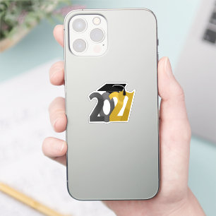 Gold Gray Class of 2027 Graduation Sticker