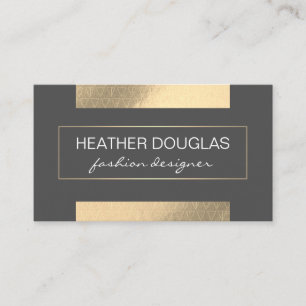 Gold Gray Foil Shine   Designer Business Card