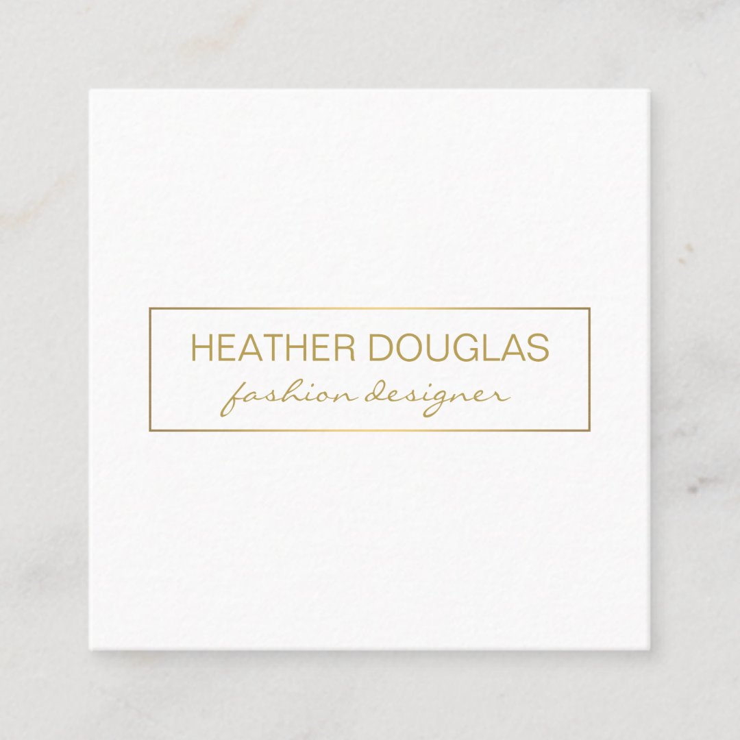 Gold Gray Foil Shine Square Business Card | Zazzle