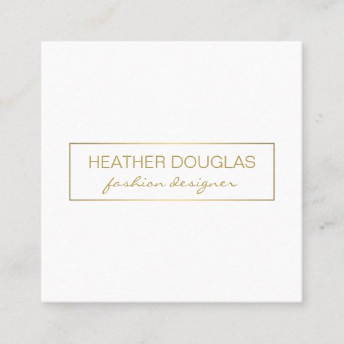 Gold Gray Foil Shine Square Business Card