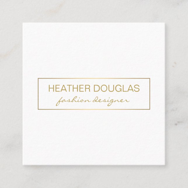 Gold Gray Foil Shine Square Business Card (Front)
