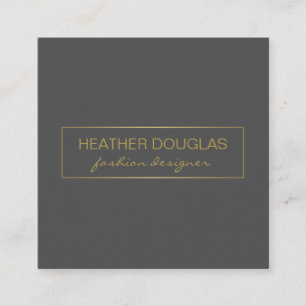 Gold Gray Foil Shine Square Business Card