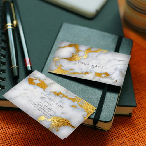 Gold Gray Marble Glam Vip Business Card