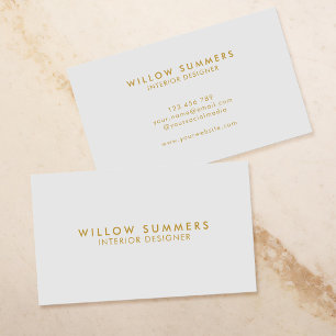 Gold Gray Modern Minimal Professional Business Card