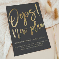 Gold gray new plan wedding change the date