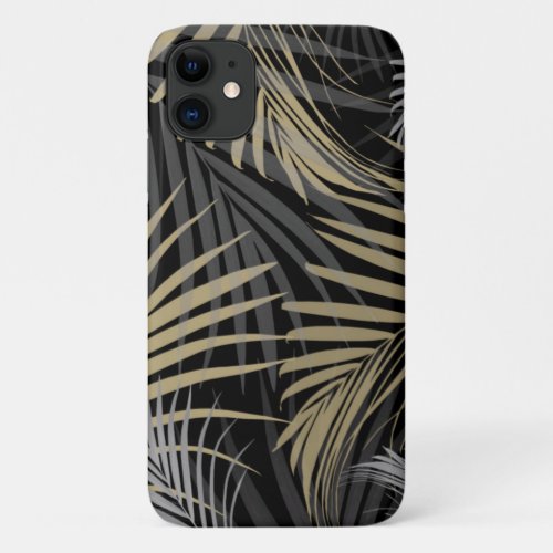 Gold Gray Palm Leaves Dream _ Cali Summer Vibes 1 iPhone 11 Case