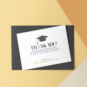 Gold Gray Thank You Retro Typography Card
