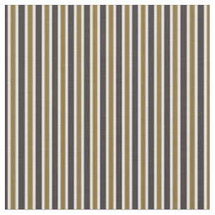 gold, gray thunder and white stripes fabric