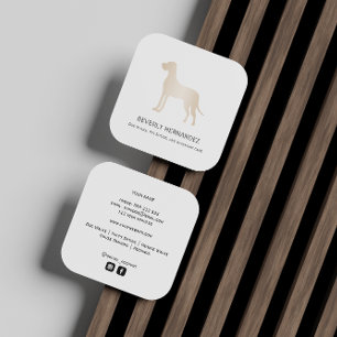 Gold Great Dane Dog Walker Trainer Puppy sitting   Square Business Card