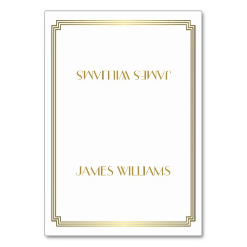 Gold Great Gatsby Art Deco White Place Cards
