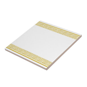 Gold Grecian Frieze Pattern Ceramic Tile
