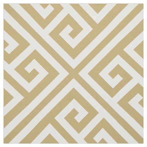 Gold Greek Key Large Scale Fabric