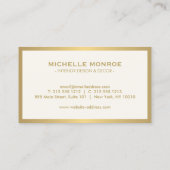 Gold Greek Key on Ivory Interior Designer Business Card (Back)