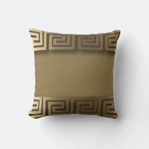 Gold Greek Key Throw Pillow