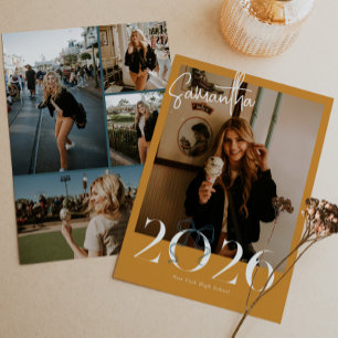Gold Green 2026 Coquette Bow Photo Graduation Announcement
